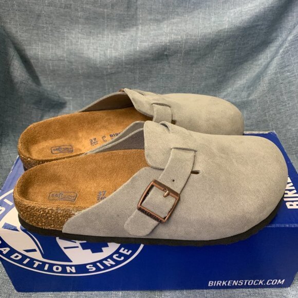 Birkenstock Gray Suede Platform Shoes - Picture 2 of 6